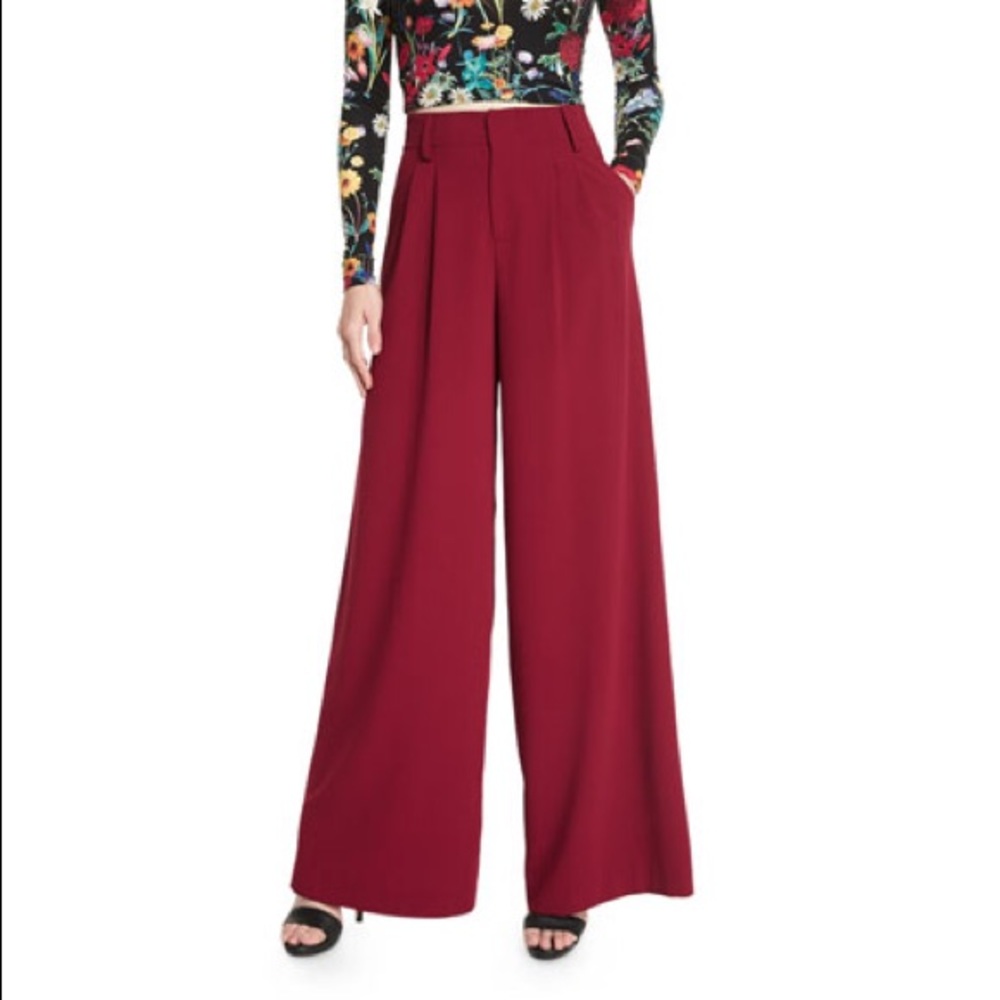 alice + olivia Eloise Pleated Wide Leg Trouser 2